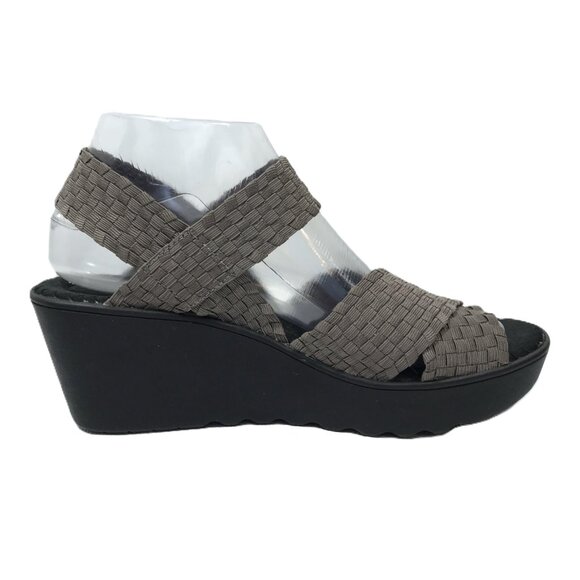 DexFlex Basketweave Wedge Sandals Gray 7.5 - Picture 1 of 11